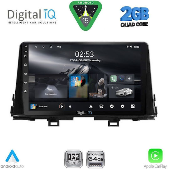 Digital IQ Car Audio System for Kia Picanto 2017-2021 (Bluetooth/USB/WiFi/GPS/Apple-Carplay/Android-Auto) with Touch Screen 9"