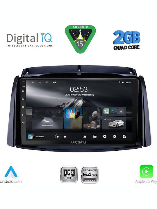 Digital IQ Car Audio System for Renault Koleos 2006-2016 (Bluetooth/USB/WiFi/GPS/Apple-Carplay/Android-Auto) with Touch Screen 9"