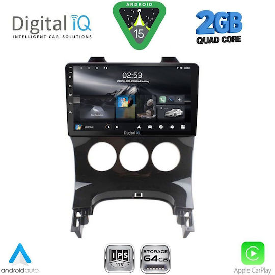 Digital IQ Ηχοσύστημα Αυτοκινήτου για Peugeot 3008 2008-2016 με A/C (Bluetooth/USB/WiFi/GPS/Apple-Carplay/Android-Auto) με Οθόνη Αφής 9"