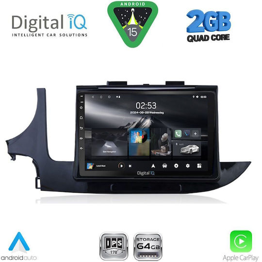 Digital IQ Ηχοσύστημα Αυτοκινήτου για Opel Mokka 2016-2021 (Bluetooth/USB/WiFi/GPS/Apple-Carplay/Android-Auto) με Οθόνη Αφής 9"