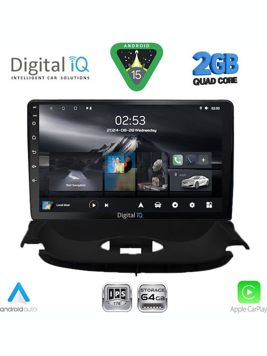 Digital IQ Car Audio System for Peugeot 206 1998-2006 (Bluetooth/USB/WiFi/GPS/Apple-Carplay/Android-Auto) with Touch Screen 9"
