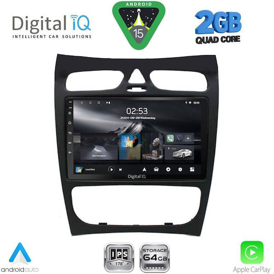 Digital IQ Ηχοσύστημα Αυτοκινήτου για Mercedes-Benz CLK Class 2000-2004 (Bluetooth/USB/WiFi/GPS/Apple-Carplay/Android-Auto) με Οθόνη Αφής 9"