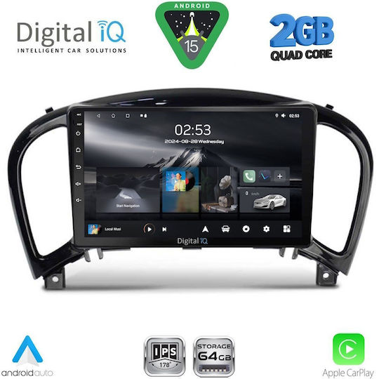 Digital IQ Car Audio System for Nissan Juke 2009-2020 (Bluetooth/USB/WiFi/GPS/Apple-Carplay/Android-Auto) with Touch Screen 9"