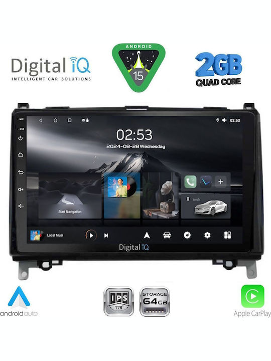 Digital IQ Car Audio System for Mercedes-Benz B Class / Sprinter / Vito 2007 (Bluetooth/USB/WiFi/GPS/Apple-Carplay/Android-Auto) with Touch Screen 9"