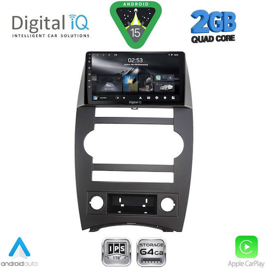 Digital IQ Sistem Audio Auto pentru Jeep Comandant 2007-2009 (Bluetooth/USB/WiFi/GPS/Apple-Carplay/Android-Auto) cu Ecran Tactil 9"