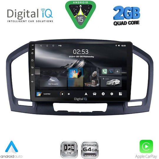 Digital IQ Car Audio System for Opel Insignia 2008-2013 (Bluetooth/USB/WiFi/GPS/Apple-Carplay/Android-Auto) with Touch Screen 9"
