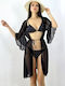 Feminin Scurt Caftan de Plajă Black