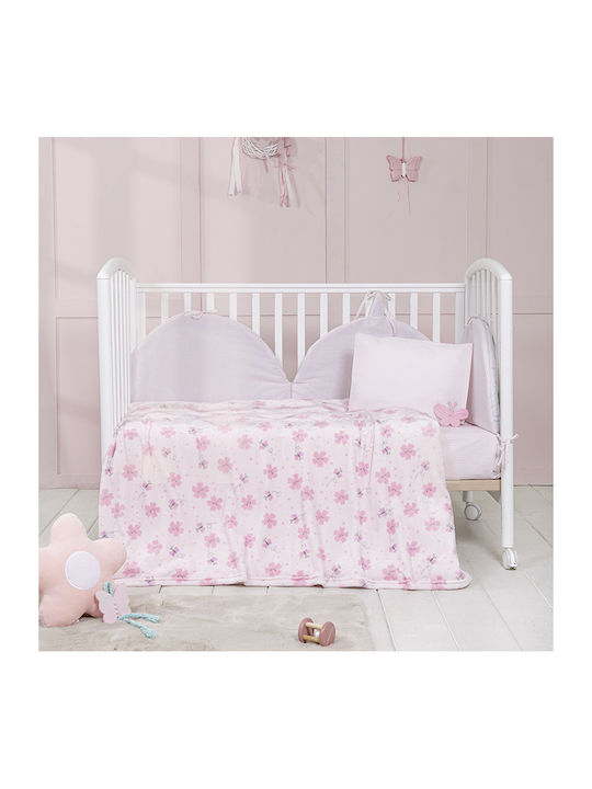 Nima Decke Kinderbett Vlies Rosa 110x140cm