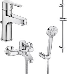 Roca Mixer Bathtub Complete Set Silver