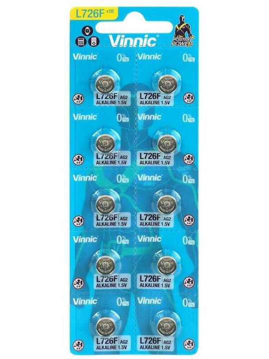 Vinnic Positive Power L726 Alkaline Watch Batteries LR59 1.5V 10pcs