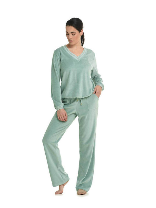 Primavera Winter Damen Pyjama-Set Green