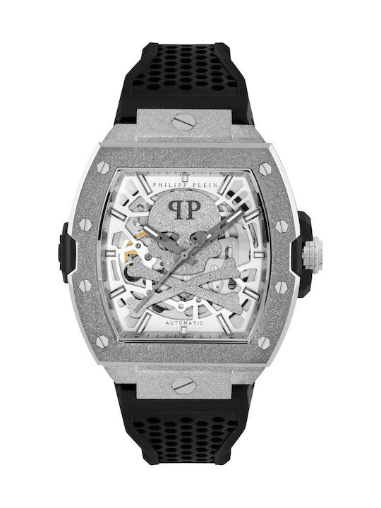 Philipp Plein Skeleton Ανδρικό Ρολόι 44mm Μπαταρίας με Μαύρο Μεταλλικό Μπρασελέ