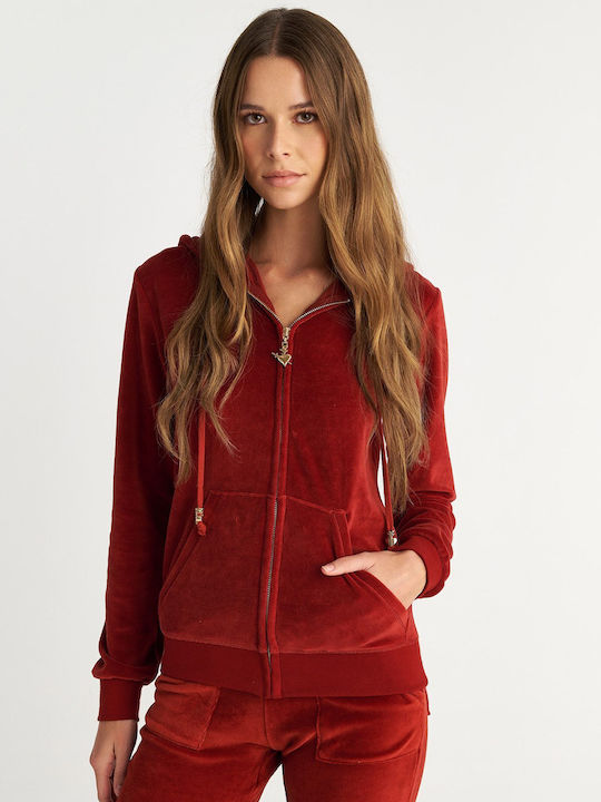 SugarFree Women's Sweatshirt Jacket Velvet Hood...
