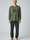 Dark Elephant Men's Winter Pajamas Set Khaki