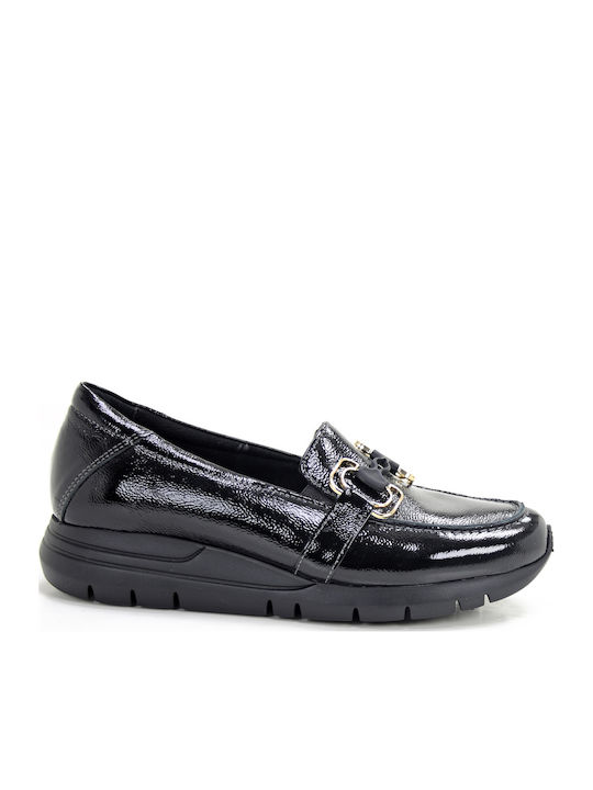 Softies Λουστρίνι Γυναικεία Loafers σε Μαύρο Χρώμα