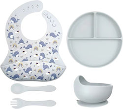 Queen Mother Set Essgeschirr aus Silikon Gray 5...