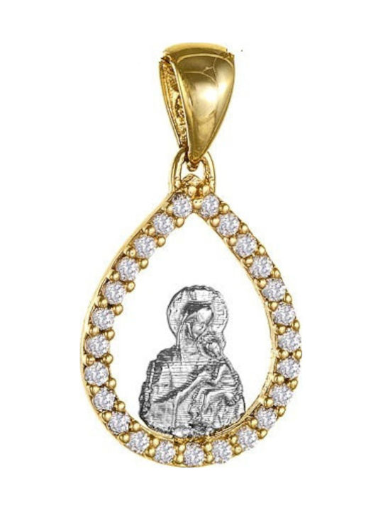 Ioannis Kosmima Pendant with Virgin Mary Gold 9K