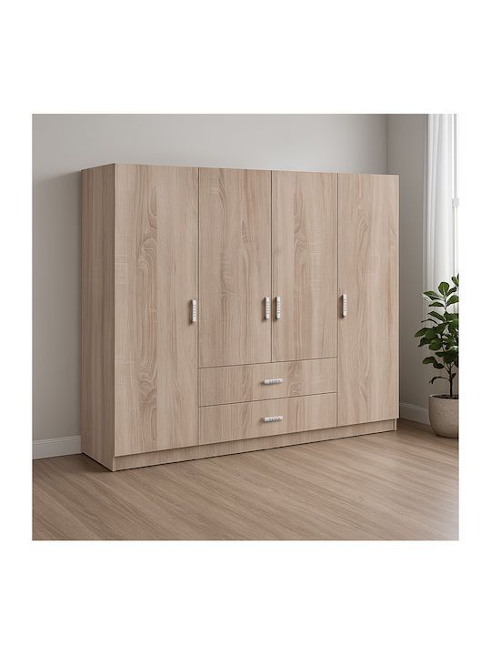 Vier Türen Kleiderschrank Royal Sonoma 200x58x1...