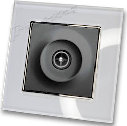 TV Terminal Socket Black Frame White Glass Hser...