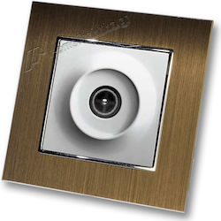TV Terminal Socket Silver Matte Frame Gold Meta...