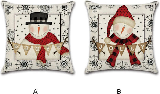 Christmas Pillow Snowman 45x45cm Random Design