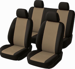 Universal Car Seat Cover Set 7 Pieces Cotton Polyester Foam 2 Front Seats Rear Bench 4 Pieces 4 Headrests Beige Black Universal Car Seat Cover Set 7 Pieces Cotton Polyester Foam 2 Front Seats Rear Bench 4 Pieces 4 Headrests Beige Black