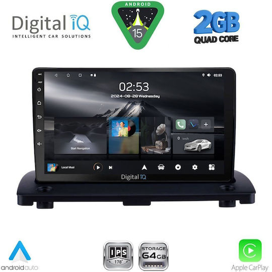 Digital IQ Car Audio System for Volvo XC 90 2002-2014 (Bluetooth/USB/WiFi/GPS/Apple-Carplay/Android-Auto) with Touch Screen 9"