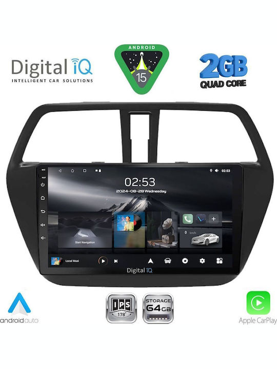 Digital IQ Car Audio System for Suzuki SX4 S-Cross 2014-2021 (Bluetooth/USB/WiFi/GPS/Apple-Carplay/Android-Auto) with Touch Screen 9"