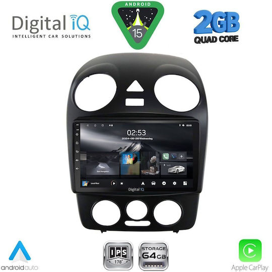 Digital IQ Car Audio System for Volkswagen Beetle 2004-2011 (Bluetooth/USB/WiFi/GPS/Apple-Carplay/Android-Auto) with Touch Screen 9"