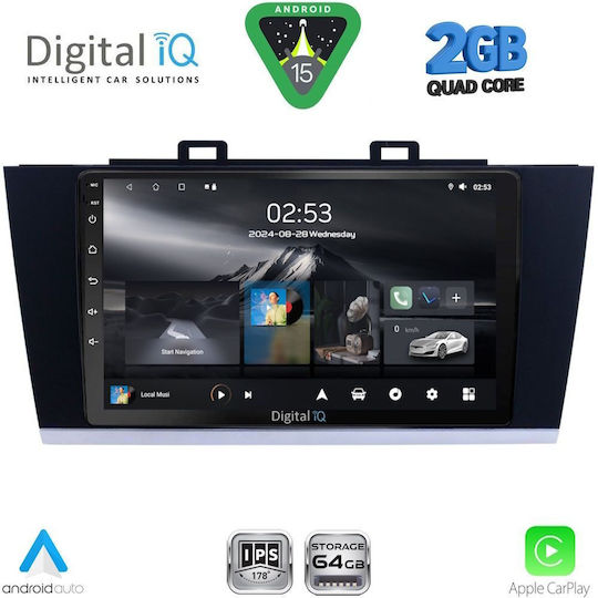 Digital IQ Car Audio System for Subaru Legacy / Outback 2014-2019 (Bluetooth/USB/WiFi/GPS/Apple-Carplay/Android-Auto) with Touch Screen 9"