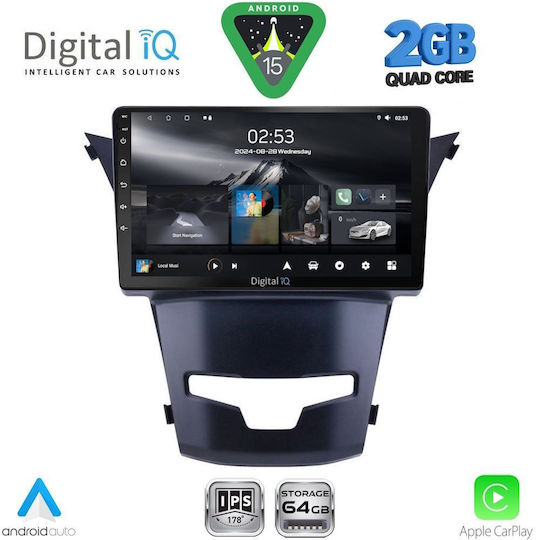 Digital IQ Car Audio System for Daewoo Korando Ssangyong Korando 2014-2019 (Bluetooth/USB/WiFi/GPS/Apple-Carplay/Android-Auto) with Touch Screen 9"