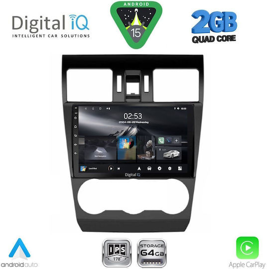 Digital IQ Auto-Audiosystem für Subaru Forstwirt / Impreza 2013-2019 (Bluetooth/USB/WiFi/GPS/Apple-Carplay/Android-Auto) mit Touchscreen 9"