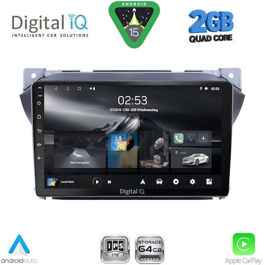 Digital IQ Ηχοσύστημα Αυτοκινήτου για Suzuki Alto Nissan Pixo 2009-2014 (Bluetooth/USB/WiFi/GPS/Apple-Carplay/Android-Auto) με Οθόνη Αφής 9"