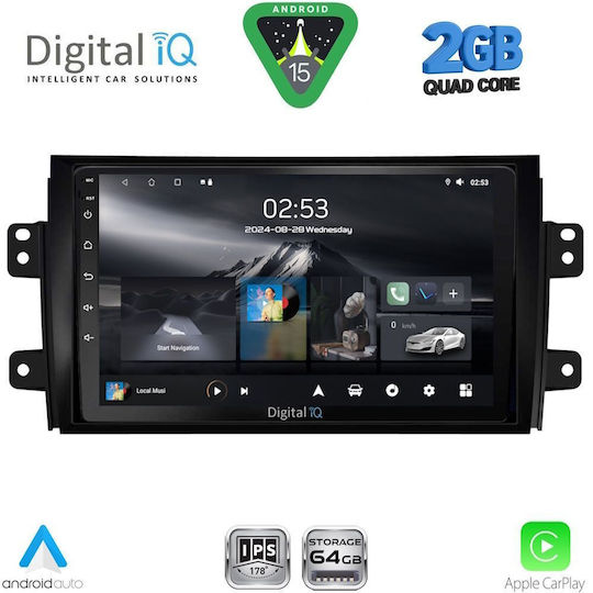 Digital IQ Car Audio System for Fiat Sedici Suzuki SX4 2005-2013 (Bluetooth/USB/WiFi/GPS/Apple-Carplay/Android-Auto) with Touch Screen 9"