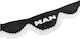 Decorative Windshield Curtain Man Black White Letters White Fringes