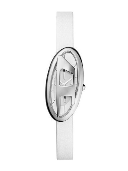 Diesel Damen Uhr mit Weiß Lederarmband