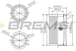 Φιλτρο Αερα A.romeo 4c 960 13-20/fiat Bravo 198 07-14/lancia Delta 844 08-14 Fa0584 Bremsi 51874053 Fa0584-10202