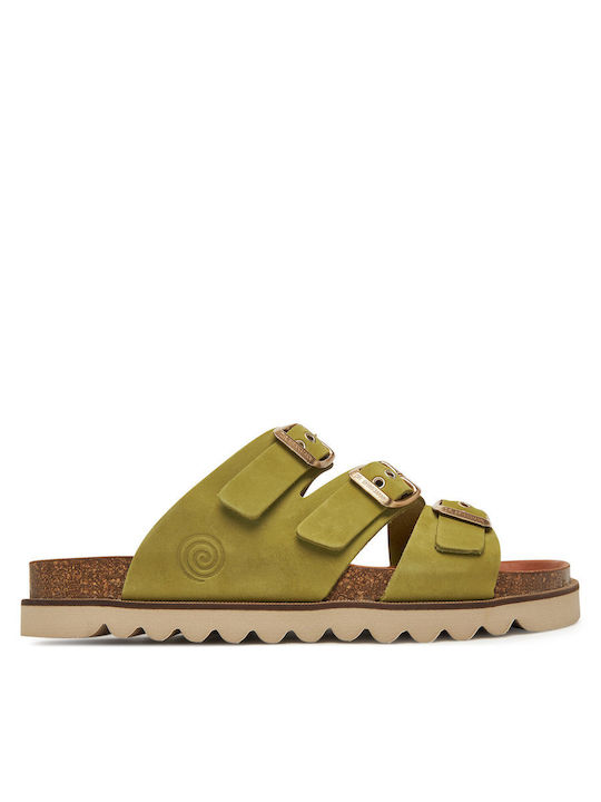 Women's Flat Sandals in Green Color
