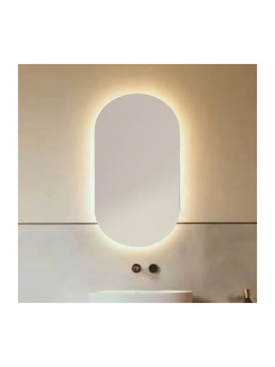Moderner Ovaler Badezimmerspiegel mit LED-Beleu...