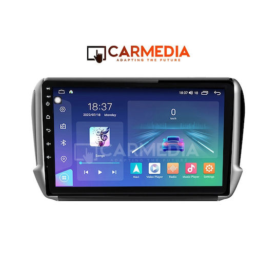 Carmedia Ηχοσύστημα Αυτοκινήτου για Peugeot 2008 2015 (Bluetooth/USB/WiFi/GPS/Apple-Carplay/Android-Auto) με Οθόνη Αφής 10"