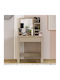 SteweHome Schminktisch – Moderner Spiegel & Schubladen Beiges 74cm x 40cm x 122cm