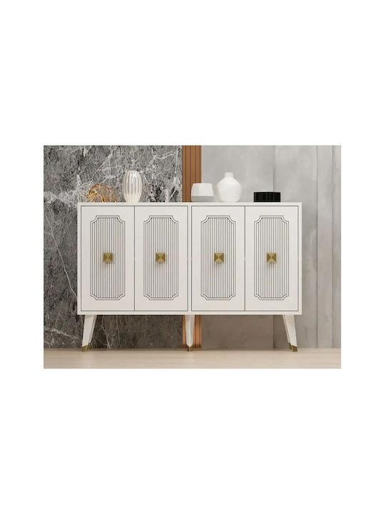 Мебели за съхранение дървен STE-000983-V1600 Бял 120x30x80см