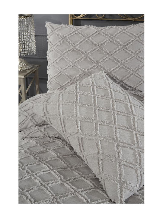 Σετ Κουβέρτας 3 Τεμαχίων Γκρι 235x250cm