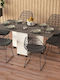 Folding Kitchen Table with Wheels Gray 155x70x75 Cm