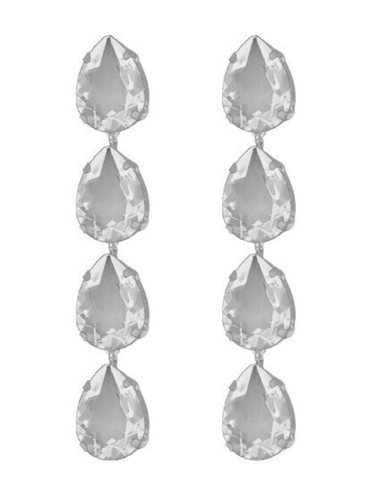 Victoria Cruz Earrings made of Silver with Stones