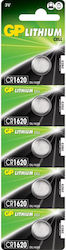 GP Batteries Lithium Watch Batteries CR1620 3V 5pcs