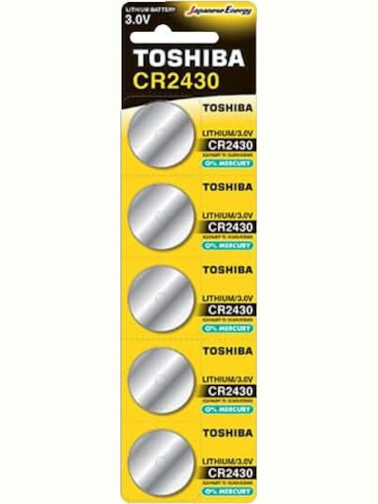 Toshiba Μπαταρίες Λιθίου Ρολογιών CR2430 3V 5τμχ