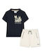 Kids' Set with Shorts Summer 2pcs Blue-beige
