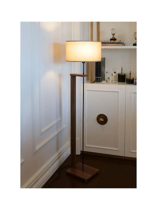 Floor Lamp 150cm Wooden Fabric Shade 38x150cm