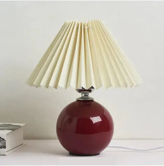 Moderne Tischlampe Creme Regenschirm Schwarze Basis 29cm